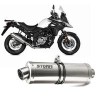 Exhaust Storm by Mivv Muffler Oval Steel for Suzuki V-strom 650 2017 > 2023