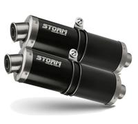 Exhaust Storm by Mivv Mufflers Oval Nero Steel for Yamaha Tdm 900 2002 > 2014