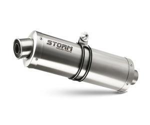 Exhaust Storm by Mivv Mufflers Oval Steel for Suzuki Dl V-strom 1000 2002 > 2013