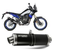 Exhaust Storm Mivv black Muffler Oval Steel Yamaha Tenere 700 World Ra 2022 2024