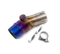Exhaust System 51mm Slip-on Motorcycle Exhuast Middle Link Pipe Escape Silencer Adapter Connect Pipe For Kawasak For ER6N For ER 6N For ER-6N For ER6F For ER 6F(Half Blue)