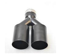 Exhaust Tail 2.5 Inch Inlet 3" Outlet 9.5" Long Tail Pipe Double Stainless Steel Exhaust Tip Tailpipe Trims(IN51-OUT76mm)