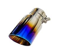 Exhaust Tail End Pipe Tip 1pcs Car Exhaust Pipe Silencer Tail Throat Stainless Steel Roasted Blue Large Diameter Trumpet Mouth Car Accessories Parts(60mm-101mm)