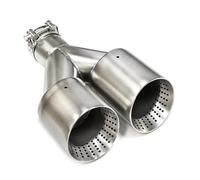 Exhaust Tail End Pipe Tip For VW For GTI MK7 For Golf7 Nozzle 1Pcs Double Car Exhaust Muffler Tip System Pipe Universal 60MM 63mm Car Accessories Parts(ID51MMOD89MM R)