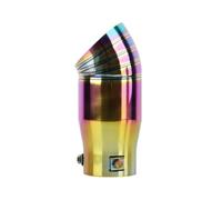 Exhaust Tail End Pipe Tip Universal Inlet 63mm Exhaust Muffler Pipe Stainless Steel Chrome Brunt Blue Car Tail Throat Trim Rear Car Accessories Parts(Colorful)