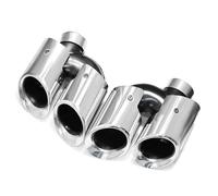 Exhaust Tail For Macan 2014-2022 2023 2024 2025 Exhaust Pipe Modification Quad Sports Tailpipe Black Muffler Tip Car Accessories Tailpipe(18-25 Silver)