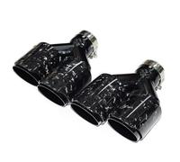 Exhaust Tail Muffler Tip Pipe 1Pair 63MM 2.5Inch Quad Glossy Forge Muffler Pipe Car Exhaust Tip Stainless Steel Exhaust Tip Exhaust Tailpipe Tail Pipe Exhaust Pipe Cap(63MM IN-101MM OUT)