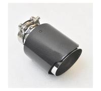 Exhaust Tail Muffler Tip Pipe 1PC Car Glossy Carbon Fibre Exhaust Muffler Pipe Tip Straight Universal Silver Stainless Mufflers Decorations Tail Pipe Exhaust Pipe Cap(51-101MM)