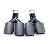 Exhaust Tail Muffler Tip Pipe 2Pcs Matt Carbon Fiber Muffler Tip Y Shape Double Exit Exhaust Pipe Mufflers Nozzle Decoration Universal Tail Pipe Exhaust Pipe Cap(60MM IN-89MM OUT)