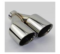 Exhaust Tail Muffler Tip Pipe Accessories Stainless Steel Y-type Exhaust Pipe Muffler Double Outlet Throat Suitable For A4 B8 Tail Pipe Exhaust Pipe Cap(63MM - 76MM)