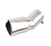 Exhaust Tail Muffler Tip Pipe Car Accessories 2.5 Inch Stainless Steel Silver Colorful Exhaust Tips Muffler Tail Pipe Tail Pipe Exhaust Pipe Cap(Silver bent)