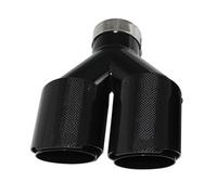Exhaust Tail Muffler Tip Pipe Car Carbon Fiber Glossy Muffler Tip Y Shape Double Exit Exhaust Pipe Mufflers Nozzle Decoration Universal Stainless Tail Pipe Exhaust Pipe Cap(Left 60mm-101mm)