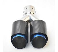 Exhaust Tail Muffler Tip Pipe Car Carbon Fiber Glossy Muffler Tip Y Shape Double Exit Exhaust Pipe Mufflers Nozzle Decoration Universal Stainl Tail Pipe Exhaust Pipe Cap(54MM IN- 76MM OUT)