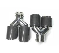Exhaust Tail Muffler Tip Pipe For Benz One Pair Y Style Glossy Carbon Stainless Steel Exhaust Dual Tips Universal Exhaust Tips Tail Pipe Exhaust Pipe Cap(IN 63MM-OUT 101MM)