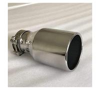 Exhaust Tail Piece Tip Car Tailpipe Stainless Steel Large Diameter 115mm 45inch Single The Flat Edge Universal Muffler Tail Throat Modification Exhaust Tip Pipe(54mm In-115mm Out)