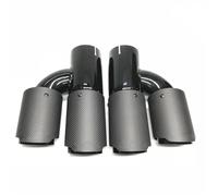 Exhaust Tail Pipe 1Pair H Model Matt Carbon Fibre Black Stainless Steel Universal Dual Car Exhaust Pipe Muffler Accessories Tip Exhaust Tips