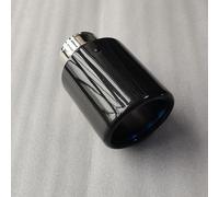 Exhaust Tail Pipe 1Pc Single Car Exhaust Tip Blue Pipe Plain Glossy Carbon Bevel Edge Muffler For BMW E71 E46 X5 F15 Exhaust Tips