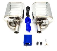 Exhaust Tail Pipe 2/2.36/2.5/2.75/3 Inch Car Vacuum Exhaust Sounds Valve Muffler With Double Remote Controller Left And Right Air Pump(76MM)