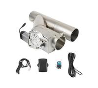 Exhaust Tail Pipe 2.5" 3" Universal Double Valve Electric Exhaust Pipe Muffler Exhaust Cut Out Valve Kit Stainless Steel TP-1028A(2.5 inches)
