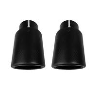 Exhaust Tail Pipe 2 Pcs Car Carbon Fibre Tail Throat Steel Bright Black Plain Weave Rolled Edge Matte Muffler Exhaust Nozzle Tip Car Exhaust Tip Tail Pipe(57mm-76mm)