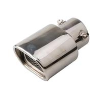 Exhaust Tail Pipe 63mm Universal Car Square Exhaust Muffler Tip Stainless Steel Pipe Chrome Trim Modified Tail Throat Liner Car Tuning(Flat)