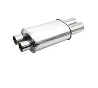 Exhaust Tail Pipe Car Exhaust Muffler Pipes Tailpipe System Racing Sport Mufflers Turbo Sound Boost Stainless Steel 63mm Double Inlet Outlet Car Exhaust Tip(XH-EP050-SL)