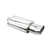 Exhaust Tail Pipe Car Exhaust Muffler Pipes Tailpipe System Racing Sport Mufflers Turbo Sound Boost Stainless Steel 63mm Double Inlet Outlet Car Exhaust Tip(XH-EP058-SL)