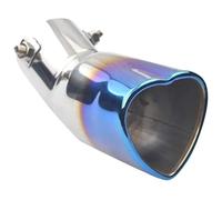 Exhaust Tail Pipe Car Exhaust Pipe Muffler Tail Universal Stainless Steel Interface Heart Shaped Throat 63MM System End(Burnt Blue Bent)