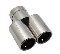 Exhaust Tail Pipe Car Exhaust Tail Throat Pipe Tip Flat Universal Straight Stainless Steel Multi-size Dual Outlet Muffler Car Tuning(Silver 67MM)