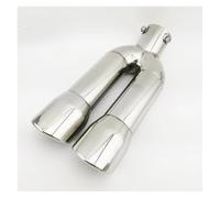 Exhaust Tail Pipe Dual Exhaust Pipe End Tip Stainless Steel Tail Throat Nozzle Cover Muffler Car Accessories Decorative Auto Part Car Exhaust Tip(SIVLER)