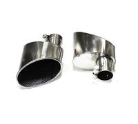 Exhaust Tail Pipe Exhaust Pipe For A3 For A4 A5 A6 A7 Up To RS3 RS4 RS5 RS6 RS7 Look Tailpipe Nozzle Exhaust System Muffler Tip Car Exhaust Tip(Silver A)