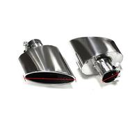 Exhaust Tail Pipe Exhaust Pipe For A3 For A4 A5 A6 A7 Up To RS3 RS4 RS5 RS6 RS7 Look Tailpipe Nozzle Exhaust System Muffler Tip Car Exhaust Tip(Silver B)