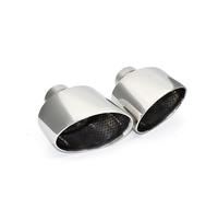 Exhaust Tail Pipe Exhaust Pipe For A3 For A4 A5 A6 A7 Up To RS3 RS4 RS5 RS6 RS7 Look Tailpipe Nozzle Exhaust System Muffler Tip Car Exhaust Tip(Silver C)