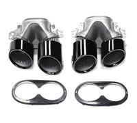 Exhaust Tail Pipe For Benz For A-Class W177 A35 A200 A180 Upgrade For A45 Quad Car Exhaust Tip Rear Bumper Black Muffler Header System(Black B)