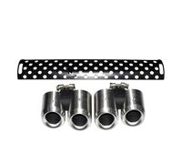 Exhaust Tail Pipe For Land For Rover For Defender 90 110 2020-2024 Exhaust Pipe Upgrade Kane Square Mouth Black Round Muffler Tip Tail Car Exhaust Tip(Matte Silver 2.0)