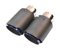 Exhaust Tail Pipe Tip Pipe 1 Piece Car Exhaust Straight Flange Matt Carbon Tail End Blue Stainless Steel Burnt Tip(57-76mm)