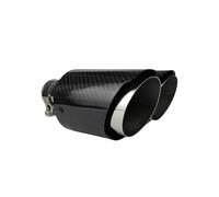 Exhaust Tail Pipe Tip Pipe 1 Piece Universal Car Carbon Fibre Tail Throat Length Burnishing Y-Shaped Double Out Twill Glossy Exhaust Tip(51mm-76mm-Right)