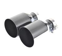 Exhaust Tail Pipe Tip Pipe 1piece IN 2.5 Inch OD 3.5 Inch Universal Glossy Stainless Steel Black Tail Throat Large Diameter Car Modified Tail Pipe(63-101mm)