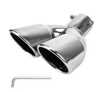 Exhaust Tail Pipe Tip Pipe Car Dual Outlet Exhaust Pipe Trim Stainless Steel Chrome 63mm Universal Tail Throat Auto Accessories