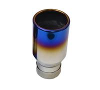Exhaust Tail Pipe Universal Brunt Blue Stainless Steel Flat Flange Exhaust Pipe Curly Muffler Tip(76-114mm)