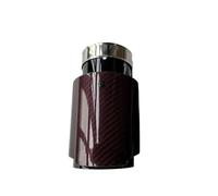 Exhaust Tail Tip Pipe 1Piece Single Car Exhaust Tips Black Pipe Glossy Red Carbon Fiber Tail End Muffler Tailpipe For Universal(ID 86MM-OD 101MM)