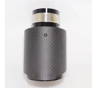 Exhaust Tail Universal Car Matte Carbon Look Exhaust Muffler Pipe Tip Straight Black Stainless Mufflers Decorations End Pipe(63MM IN 101MM OUT)