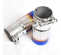 Exhaust Tailpipe 1 PC Blue Burnt Stainless Steel Universal Exhaust End Pipe Car Exhaust Pipe Single Straight Muffler Tip Car Exhaust Pipe(IN 48 Out 101 mm)