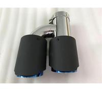 Exhaust Tailpipe 1 PC Car Modification With Logo Universal Dual H Style Blue Automobile Exhaust Pipe Muffler Tip For BMW 3 Series End Pipes(66-89MM)