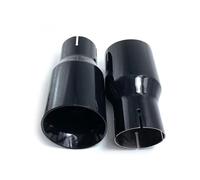 Exhaust Tailpipe 1 PC Car Modified Stainless Steel Glossy Black Exhaust Pipe Universal Bevel Edeg Shiny Muffler Tip For VW Series End Pipes(76 IN-101MM OUT)