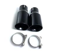 Exhaust Tailpipe 1 PC For Benz Car Glossy Black Stainless Steel Universal Exhaust System Muffler Tip End Pipe Car Exhaust Tip End Pipes(60 IN-76MM OUT)