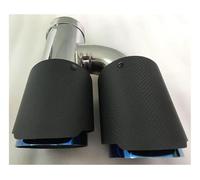 Exhaust Tailpipe 1 PC For BMW 3 Series Car Modification With Logo Universal Dual H Style Blue Automobile Exhaust Pipe Muffler Tip End Pipes(63-89MM)