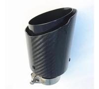 Exhaust Tailpipe 1 PC Universal Dual Glossy Black Automobile Exhaust Pipe Muffler Pipe Carbon Fiber Exhaust Tip Universal Car Modification End Pipes(51-89mm)