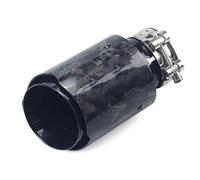 Exhaust Tailpipe 1 Piece Car Smithing Carbon Muffler Tip Exhaust Universal Straight Stainless Black Mufflers Nozzle Tips Car Exhaust Pipe(In77-0ut101mm)