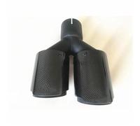 Exhaust Tailpipe 1PC Car Modification Universal Dual Glossy Black Automobile Exhaust Pipe MUFFLER Pipe Carbon Fiber Exhaust Tip Universal End Pipes(60-89MM)